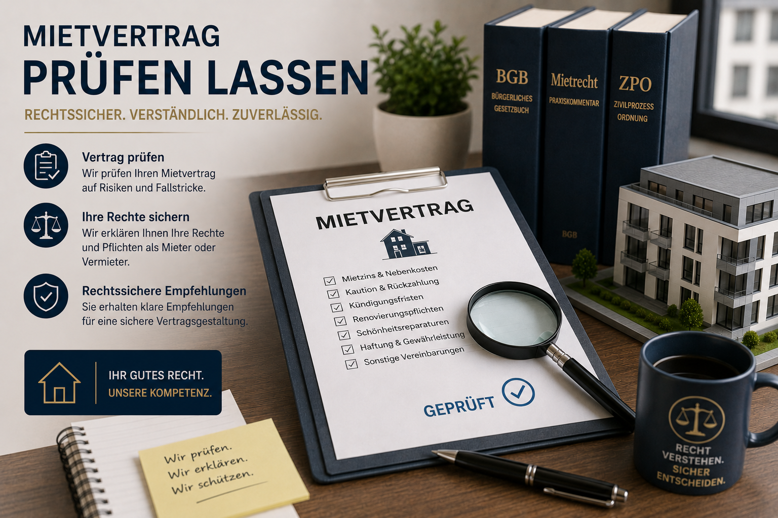 Mietvertrag prüfen lassen – Dienstleistung zum Festpreis online buchen