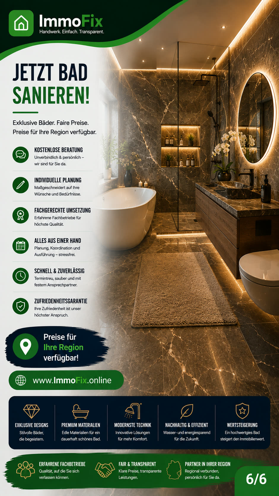 Entkerntes Altbau-Badezimmer während der Demontage