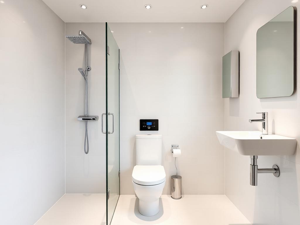 Modernisiertes Badezimmer mit neuer Dusche und Armaturen