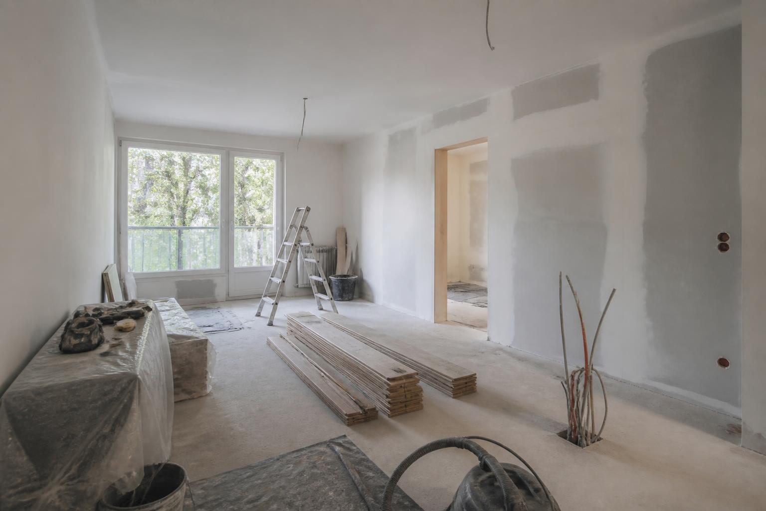 Wohnung während der Renovierungsarbeiten
