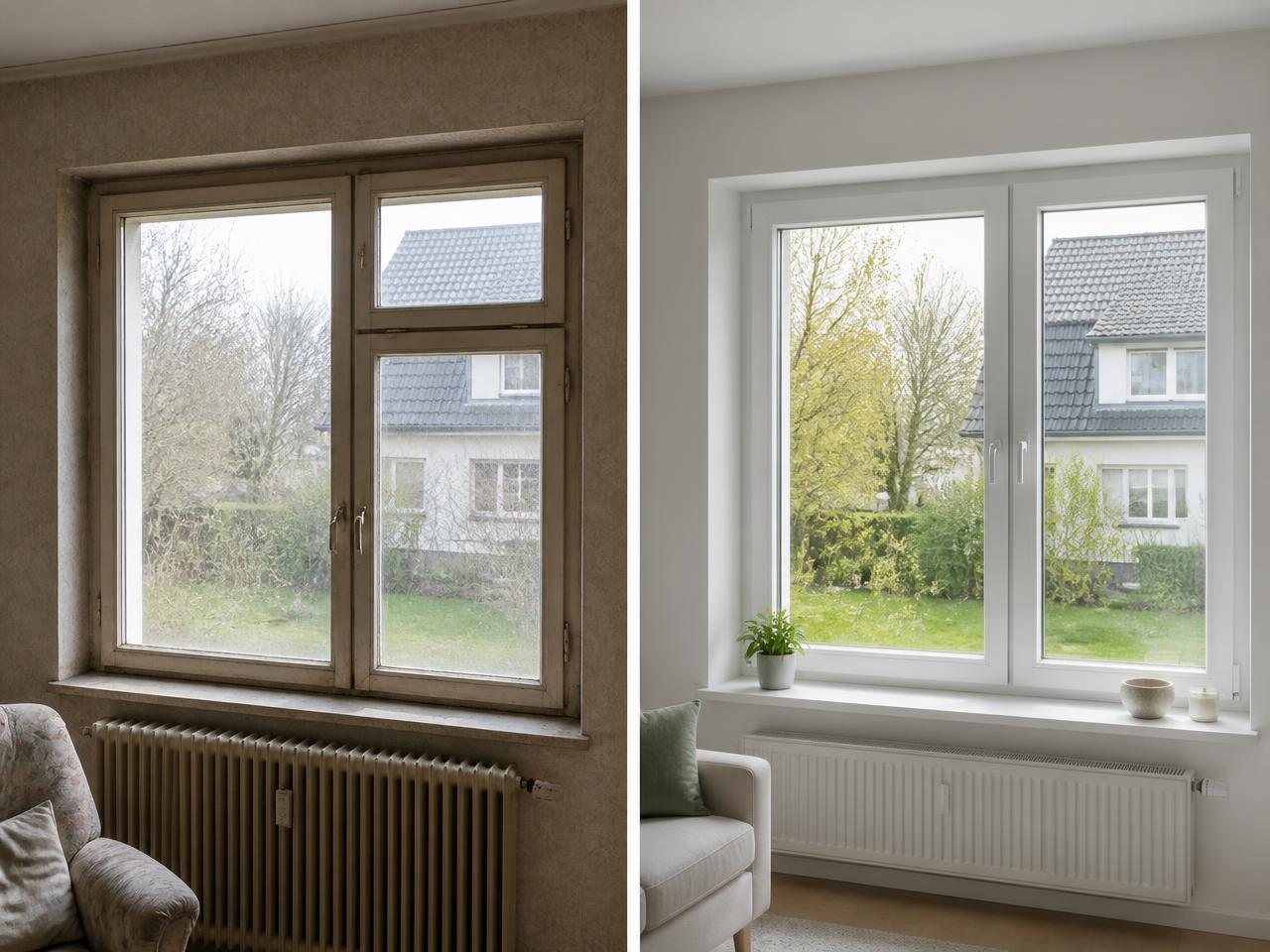 Vorher-Nachher-Beispiel: Fenster austauschen