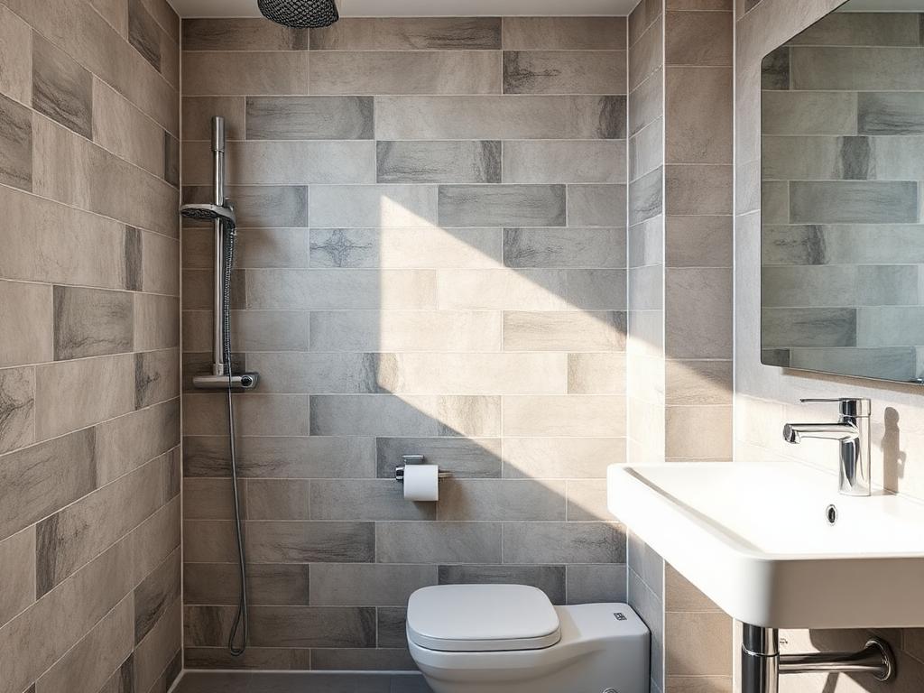 Sanitärinstallation und Fliesen im Badezimmer