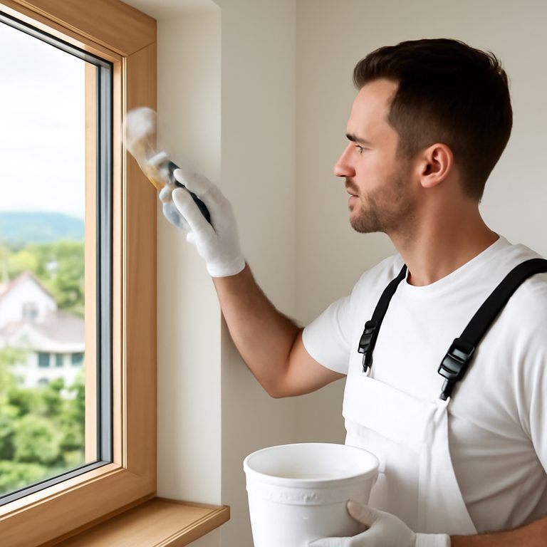 Fensterrahmen streichen